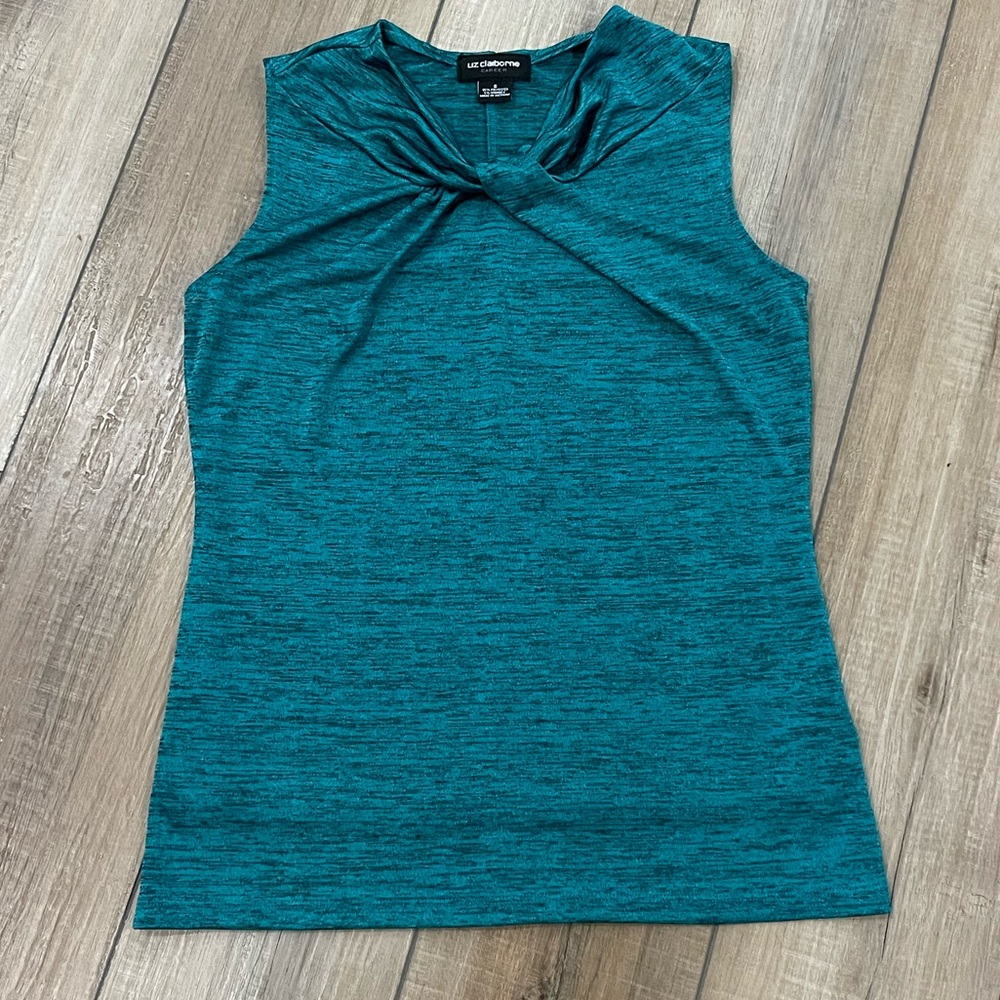 Liz Claiborne Teal Sleeveless Women's Top Size Small